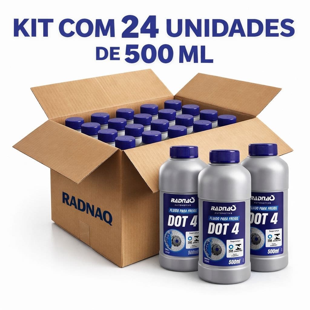 KIT 24 FLUIDO DE FREIO DOT 4 RADNAQ 500ML