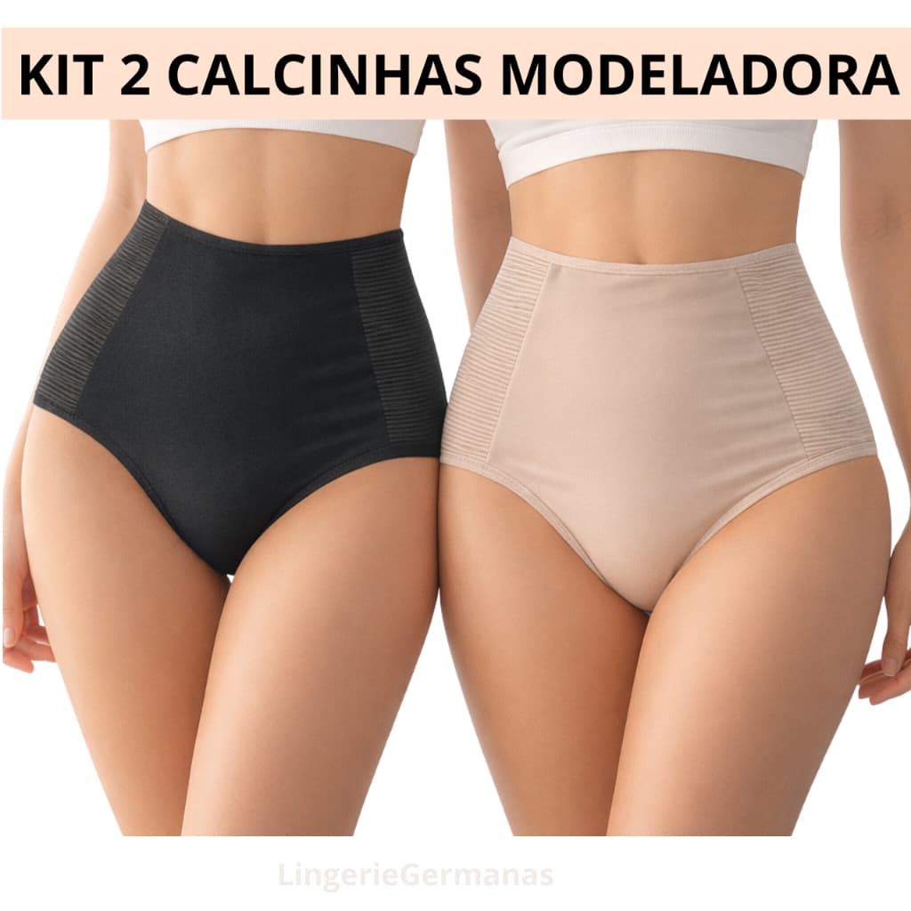 Calcinha Modeladora Feminina Cintura Alta Redutora Medidas Compressão Pós Parto