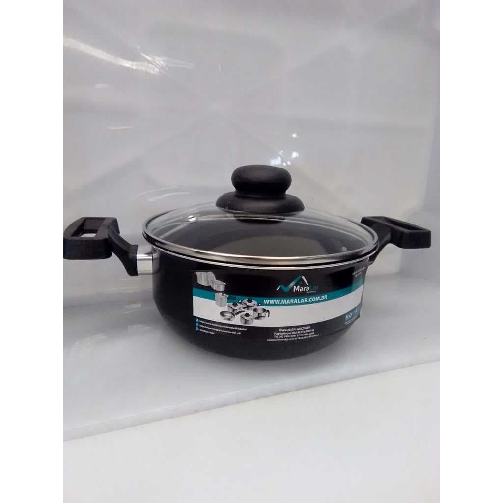 Caçarola Teflon Antiaderente Tampa De Vidro N18  2 Litros Promoção