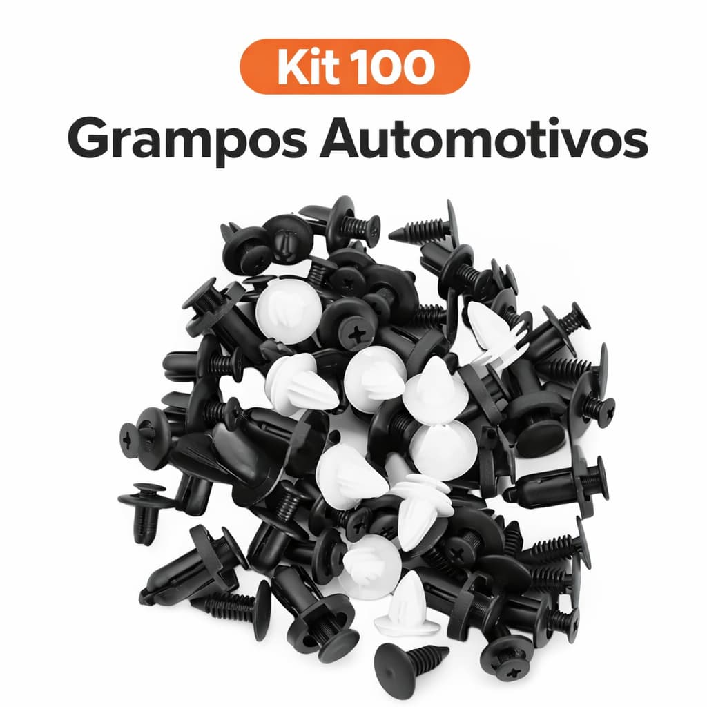 Kit 100 Grampos Misto Automotivos Universal 90% dos Modelos de Carro Painel