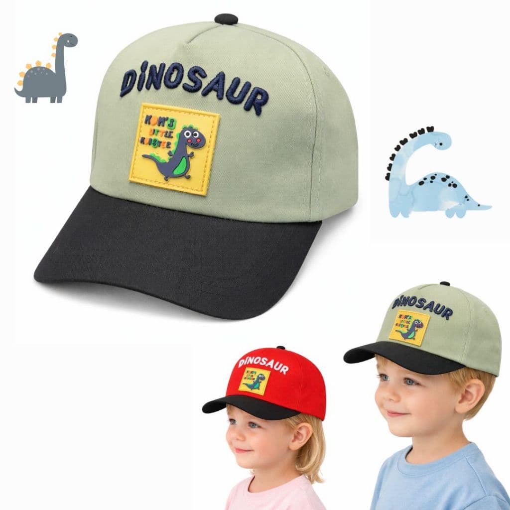 Boné Infantil 1 A 8 Anos Basebol Bebê Orelhas Dinossauro Baby Boy Chapéu De Sol Ajustável Menino UV