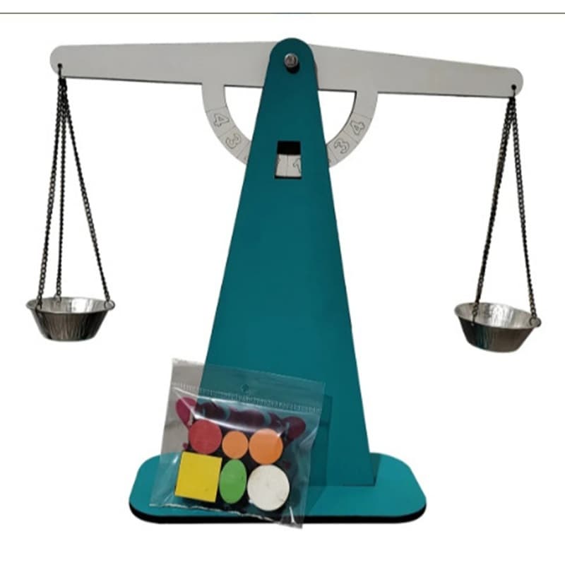 Brinquedo educativo - Balança numérica de equivalência em MDF / Matemática e reforço escolar/pesos tamanhos e formas
