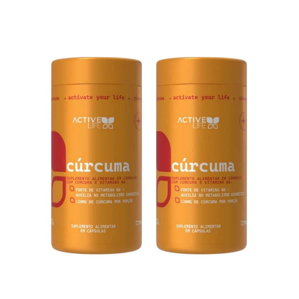 Kit 2 Curcuma Suplemento Alimentar Fonte de Vitamina B6 - Active Life - 60 caps