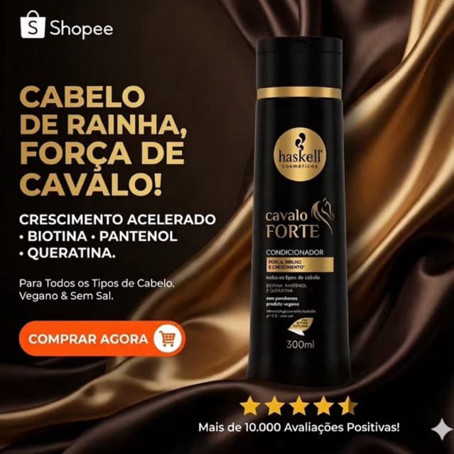 Condicionador Haskell Cavalo Forte 300ml Original Crescimento