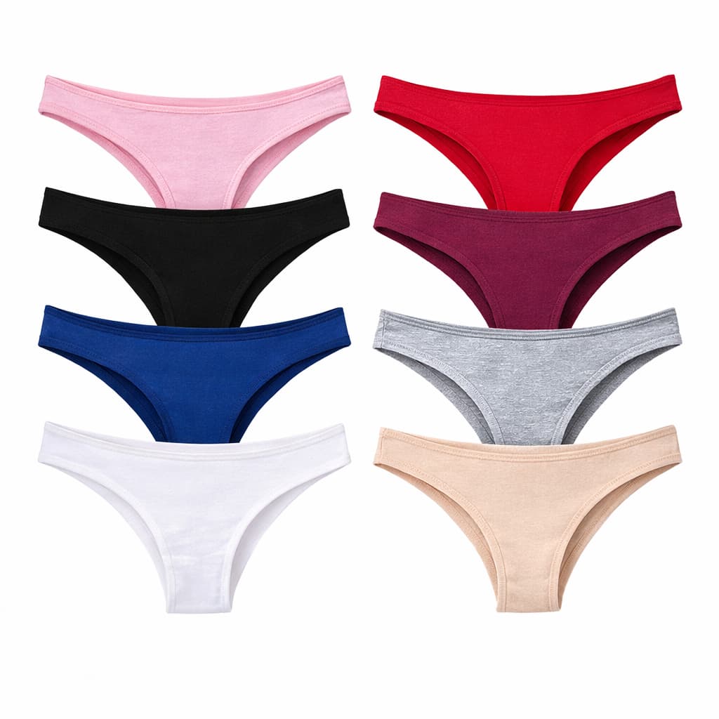 Kit 5 Calcinhas Algodão Feminina Conforto Básica Tradicional Viés Aberto Respirável Dia a Dia