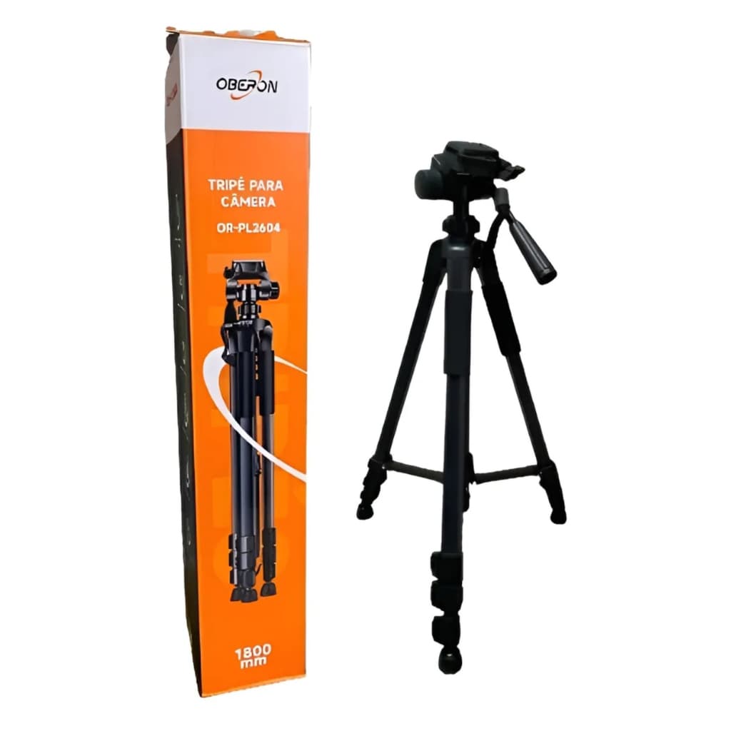Tripé Profissional 1,80m Oberon OR-PL2604 Para Câmera E Celular Com Bolsa