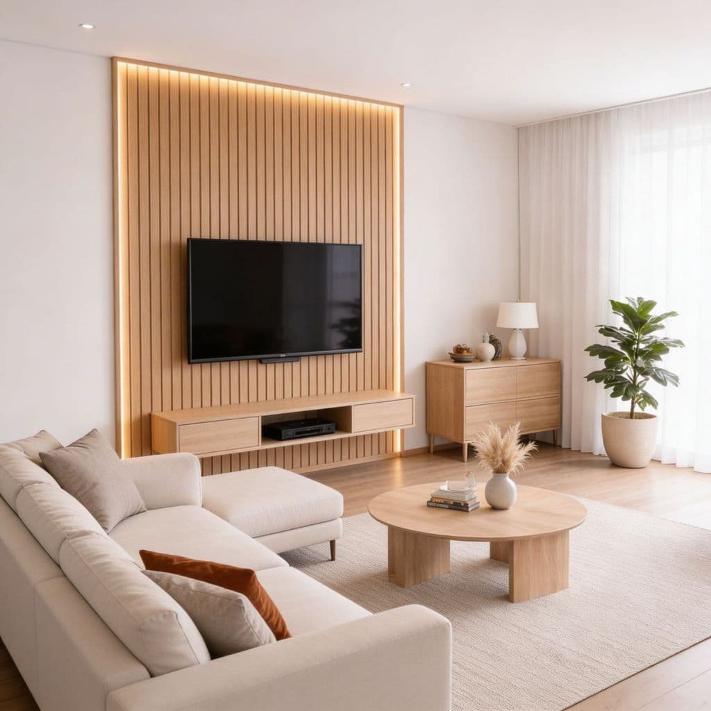 Kit 50 Placas Painel Ripado MDF Autocolante Decoração Adesivo 90x10 Para Parede Sala Quarto Elegante