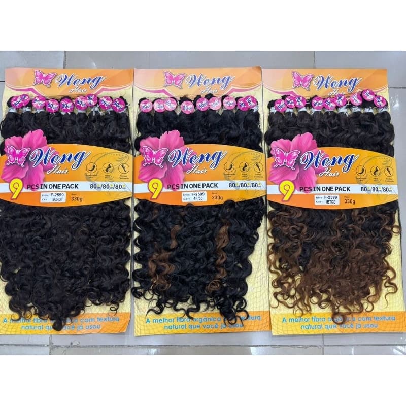 Cabelo cacheado com cachos aberto Weng Orgânico F-2599 80cm 330g