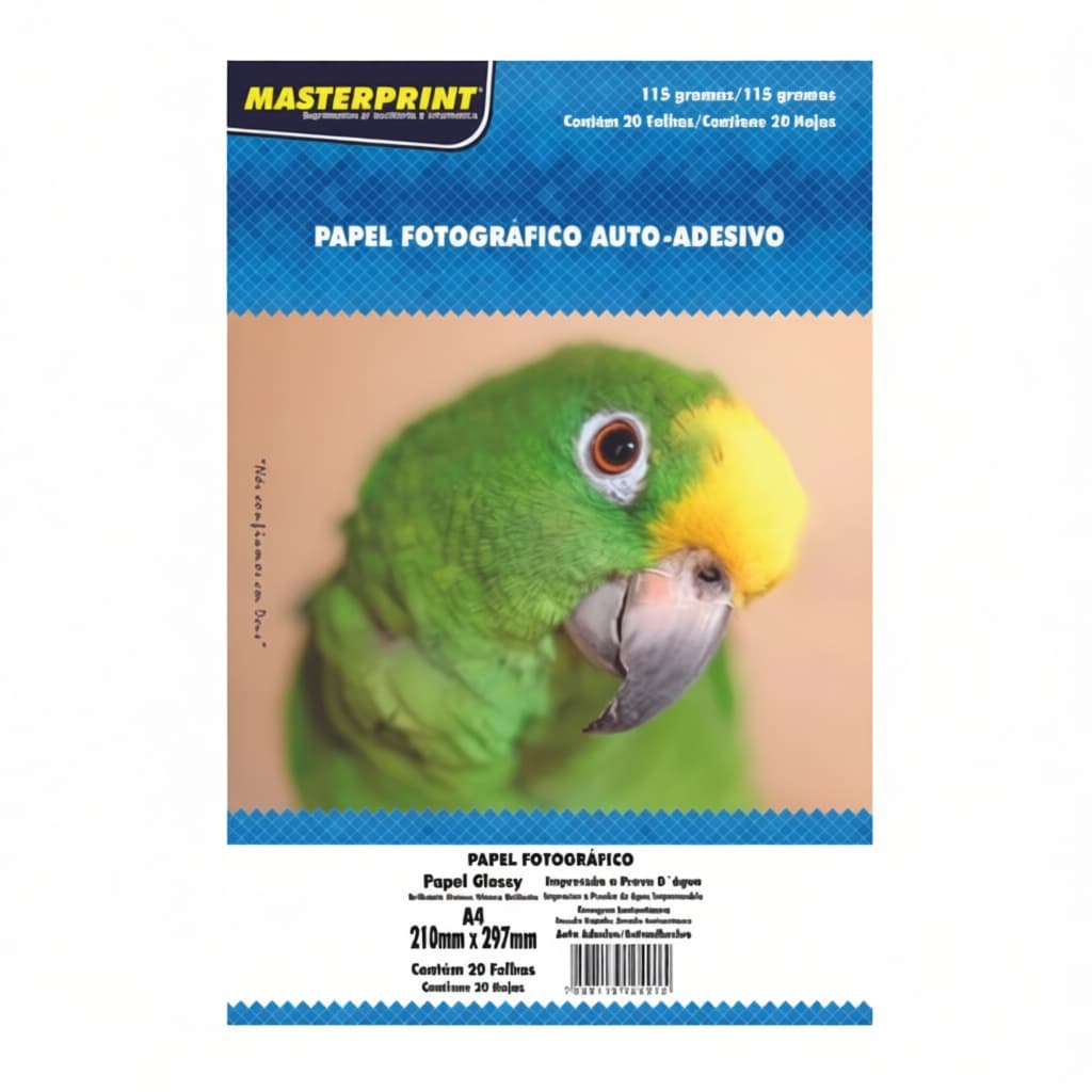 Papel Fotográfico Glossy ADESIVO 115g A4 foto MASTERPRINT PREMIUM