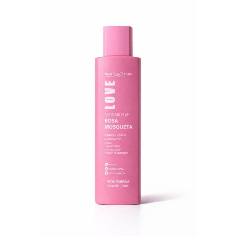 Água Micelar Rosa Mosqueta Max Love Limpa Hidrata Nutre a Pele 290ml