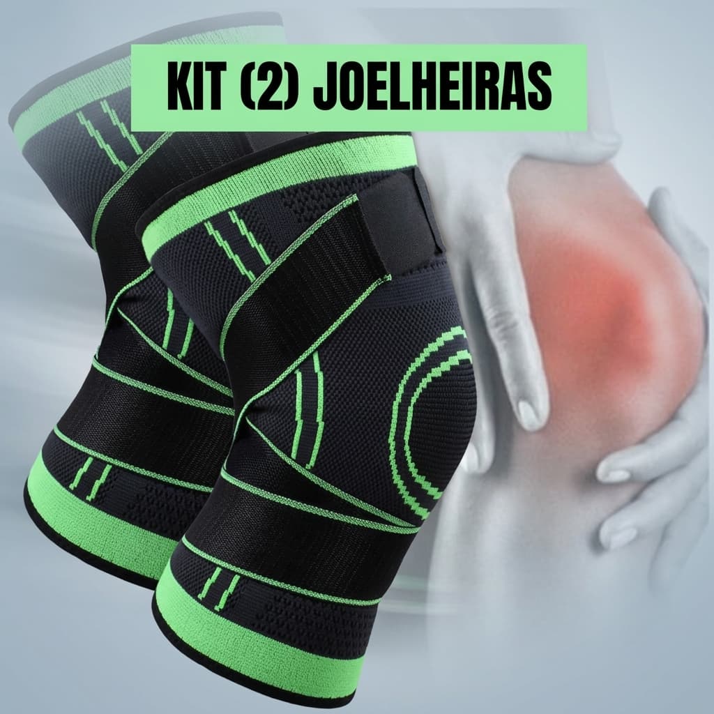Joelheira e Tornozeleira de Compressão Esportiva com Suporte e Ajuste para Treino Corrida Academia e Futebol