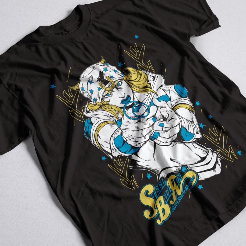 Camisa Johnny Joestar Anime jojo's bizarre adventure Unissex 100% Algodão