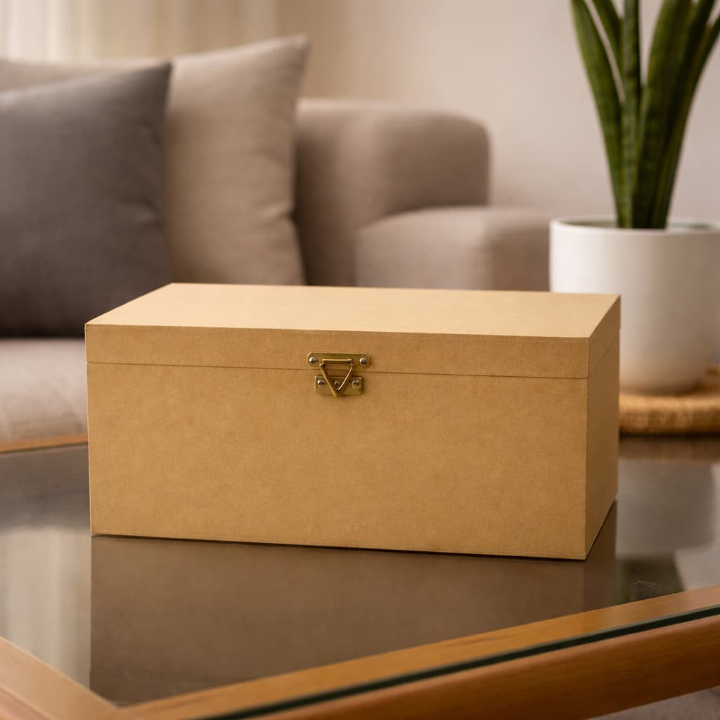 Kit Caixa Lisa Organizadora MDF Multiuso Dobradiça Fecho
