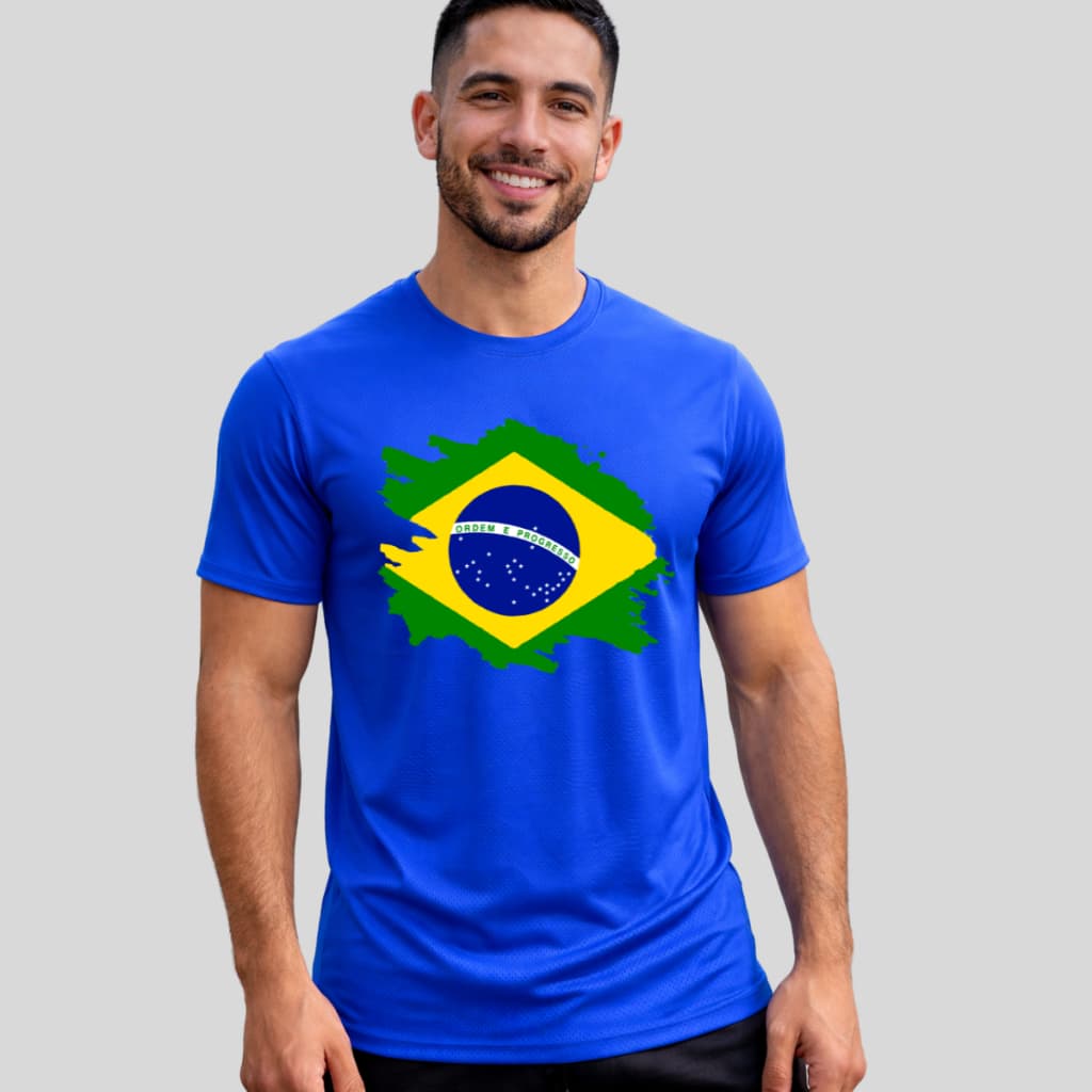 CAmisa DryFit Brasil Camisa Masculina Com Proteção Uv Tecido Colméia Para Copa