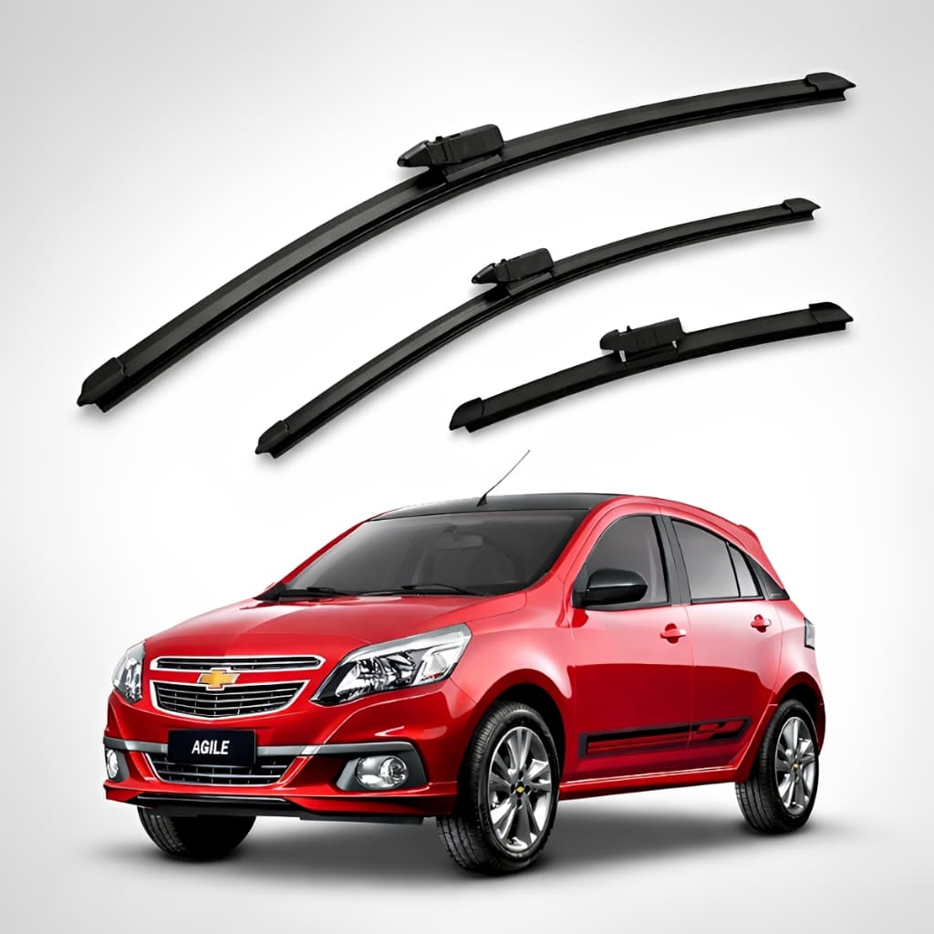 Kit Palheta Limpador Parabrisa Silicone Gm Agile 2008 2009 2010 a 2014
