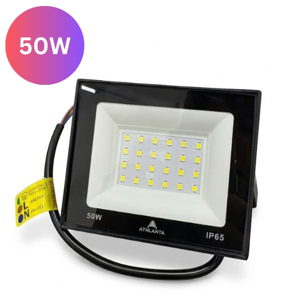 Refletor LED 50W Bivolt A Prova D'agua Luz Branco Frio 110-220V 10x9cm