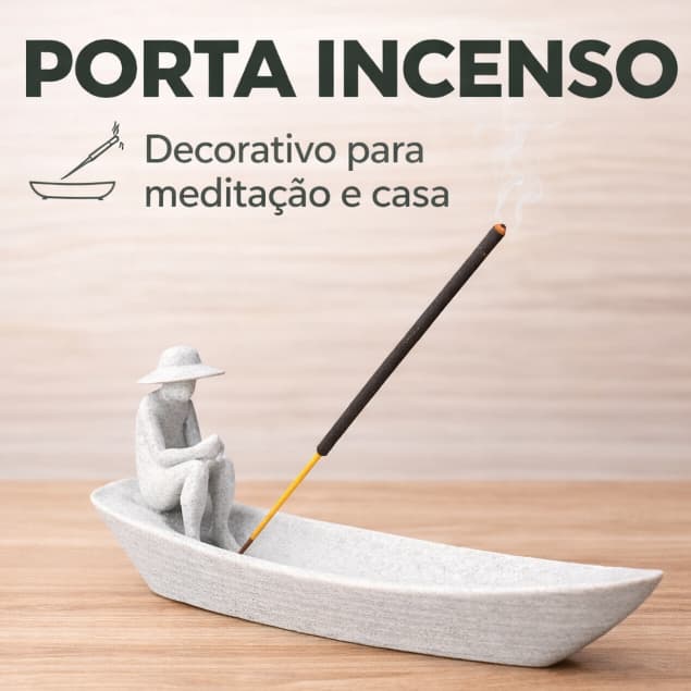 Porta Incenso Barco Decorativo | Incensário  Vareta Relaxante Decoração para Casa Meditação presente