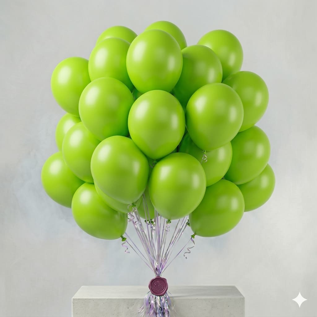 Balão Bexiga 9 Pol Verde-Lima Premium Festa Kit 50 Unidades