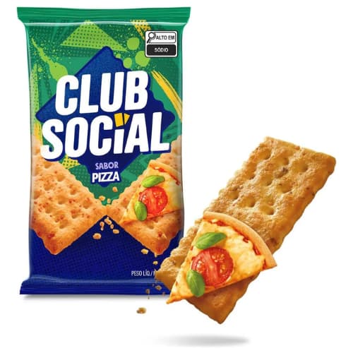 Kit 6 Biscoito Club Social Pizza 141g Crocante Promoção