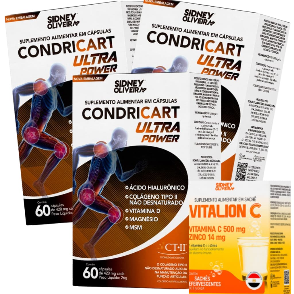 " Kit X 3 Condricart Ultra Power Colageno Tipo Ii 180 Capsulas