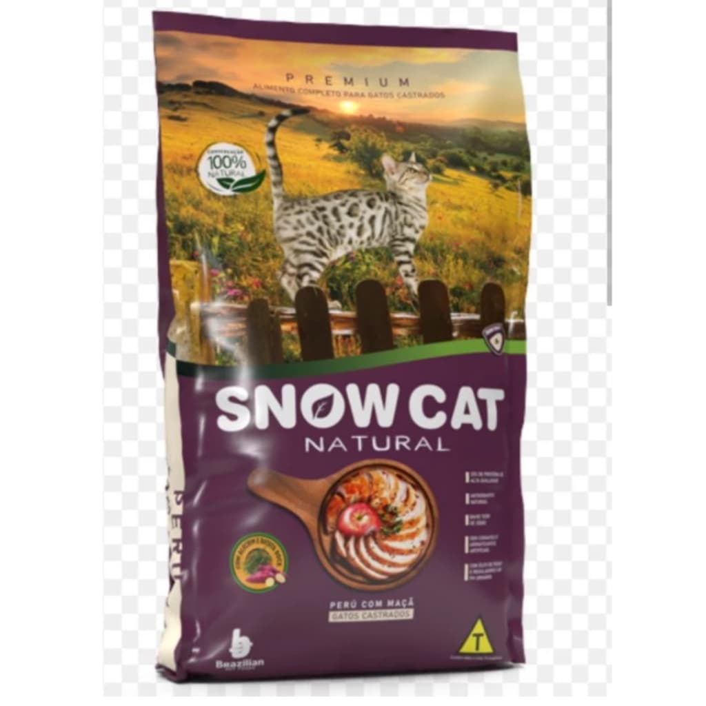 Ração gato castrado snow cat premium gourmet Peru com maçã 10kg