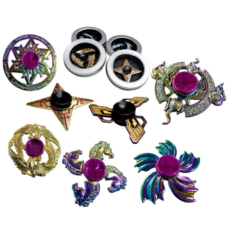 Kit 2 Spinner De Dedo De Metal-Liga De Zinco Colorido Para Alívio Do Estresse