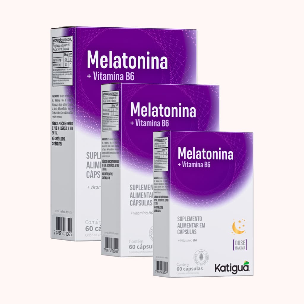 Melatonina Vitamina B6 Capsula + 60 Equilíbrio do Sono