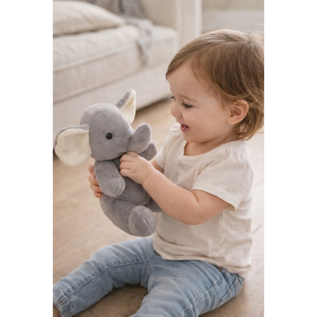 Elefante Cinza Articulado Macio Delicado Decoração Enfeite