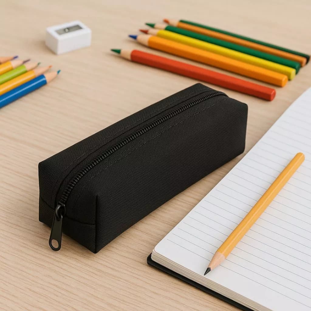 Estojo Escolar Universidade Liso 01 Divisória Multiuso Simples Várias Cores
