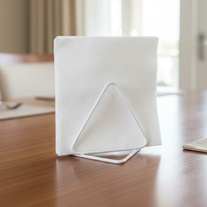 Porta Guardanapos Suporte Apoio de Papel Aço Mesa Restaurante Lanchonete Branco
