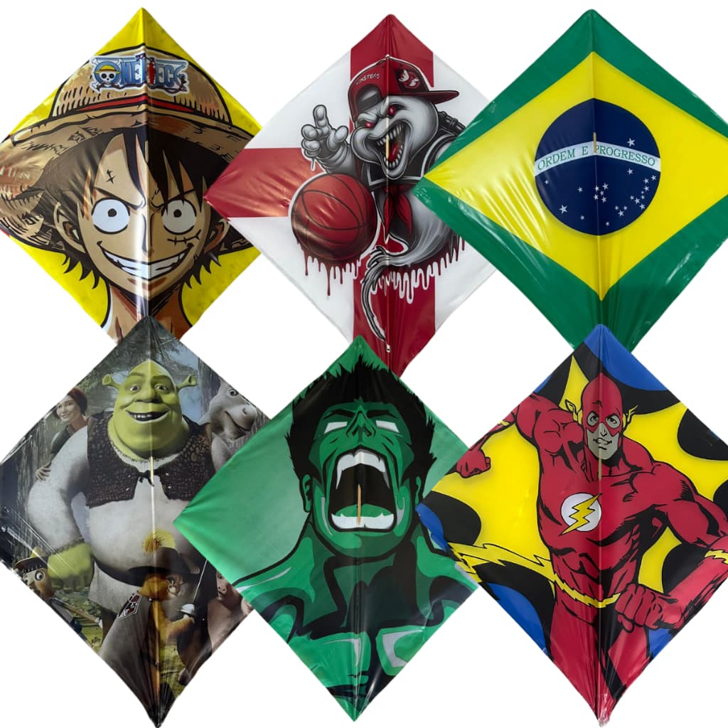 Raia peixinho papagaio flechinha 33x33cm 60 Unidades sortidos