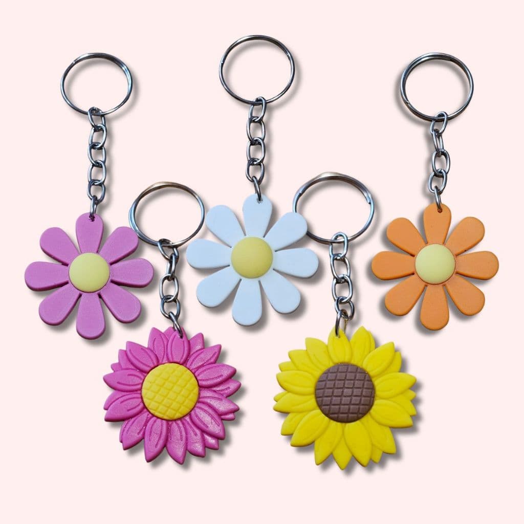 kit 10/50 chaveiros emborrachados flor florzinha girassol lembrancinha festa jardim presente menina dia das mães