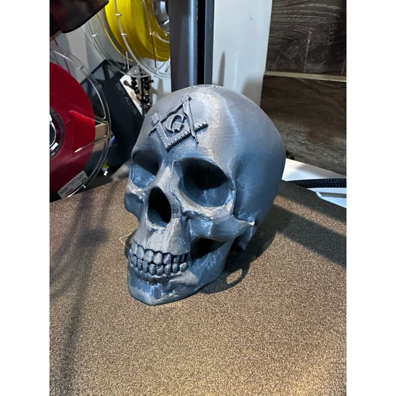 Caveira Maçônica Decorativa 3D | Esquadro e Compasso | Peça Exclusiva em PLA | Decoração Mística e Geek