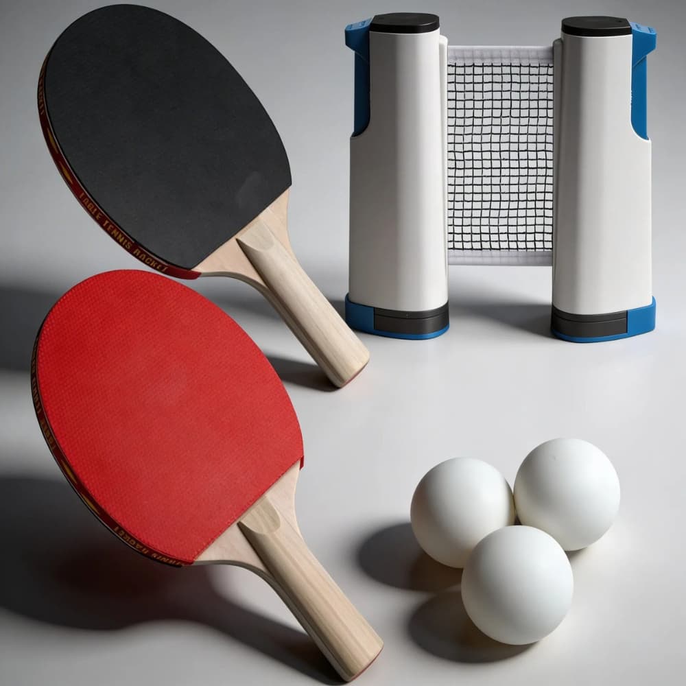Kit 2 Raquetes Com Rede Retrátil 1,80 metros Tênis De Mesa Ping Pong 3 Bolinhas Adaptável Universal