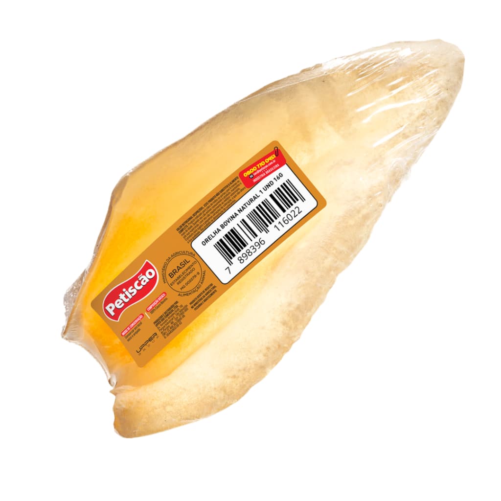 Petisco Orelha Bovina Natural para Cães Reduz Estresse - Petisco Orelha Bovina - Petisco para Caes