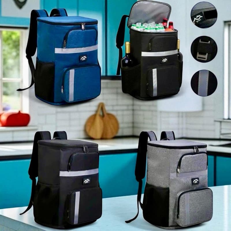 Ga825-5a604  Mochila térmica  Com faixas refletivas e  abridor de garrafa