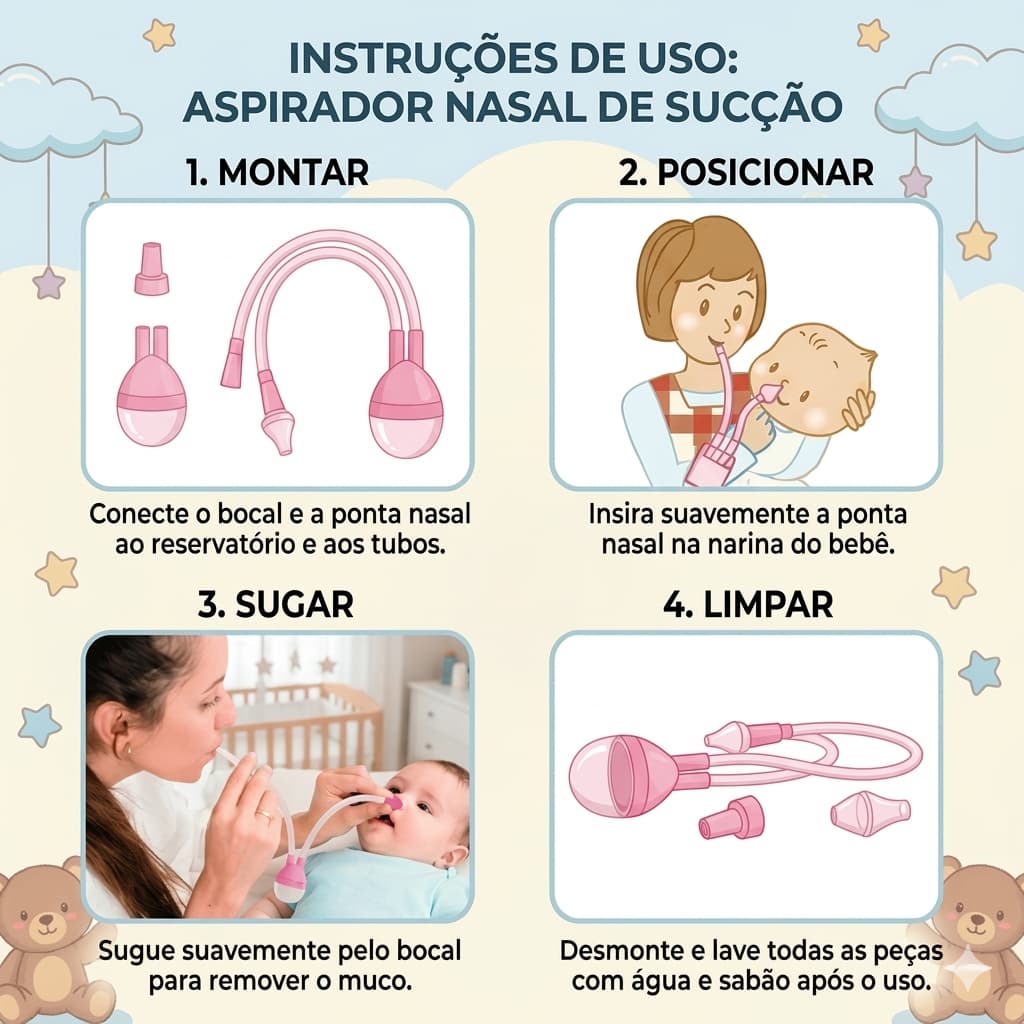 Aspirador Nasal Infantil de Sucção