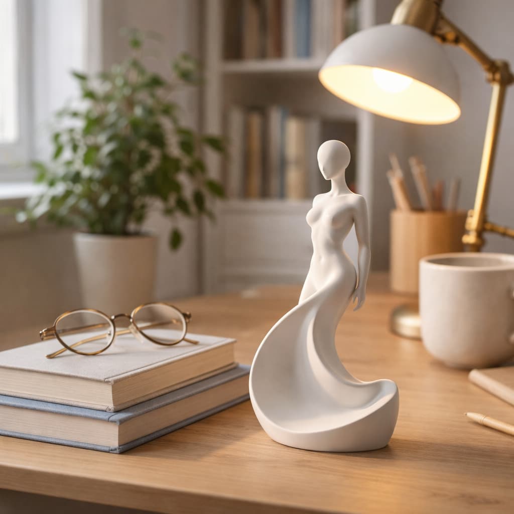 Escultura Feminina Abstrata Estatueta Minimalista Decorativa Moderna Enfeite de Luxo