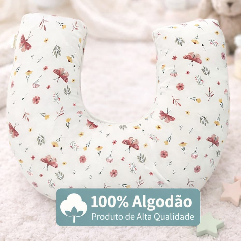 Almofada de amamentação 100% algodão macia grande com zíper menina menino varias estampas