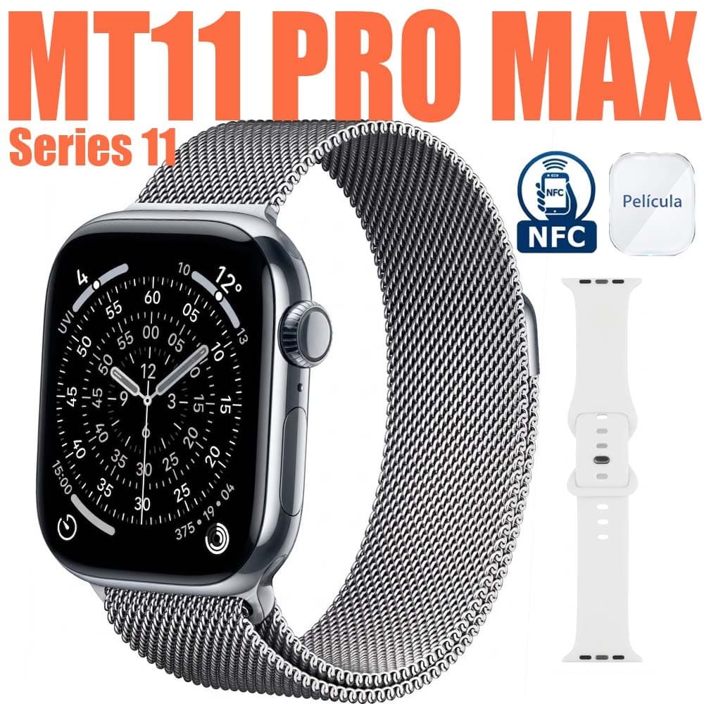 IWO NFC MT11 ProMax Sem Fio Com Carregamento Smartwatch Série 11 Bluetooth Chamada De Discagem