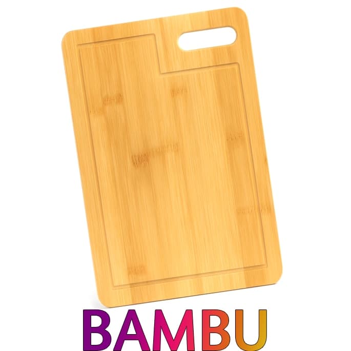 Tabua de Bambu para Churrasco - Higiênica e Durável - Tabua de Carne de Bamboo