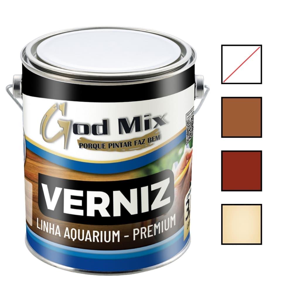 Verniz Madeira Base Água 900ml Acrílico Premium Brilhante Imbuia Mogno Incolor Marfim Tingidor Mdf