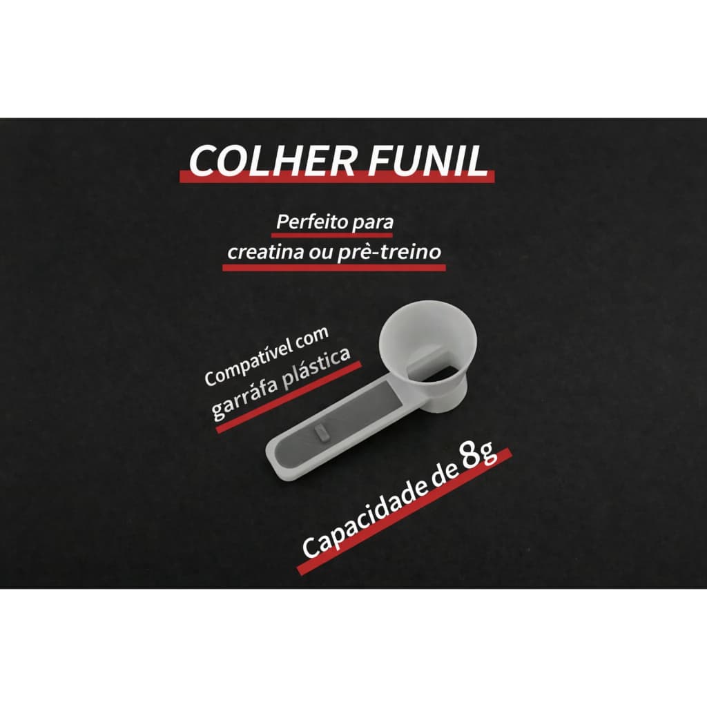 Colher Medidora Scoop 8g Deslizante Dosador Whey Protein Creatina Leite em Pó Mamadeira Funil