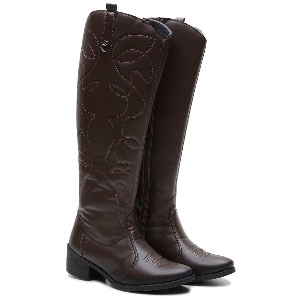 Bota Cano Alto Confortavel Country Feminina Estilo Americana Rodeio Show Vaquejada