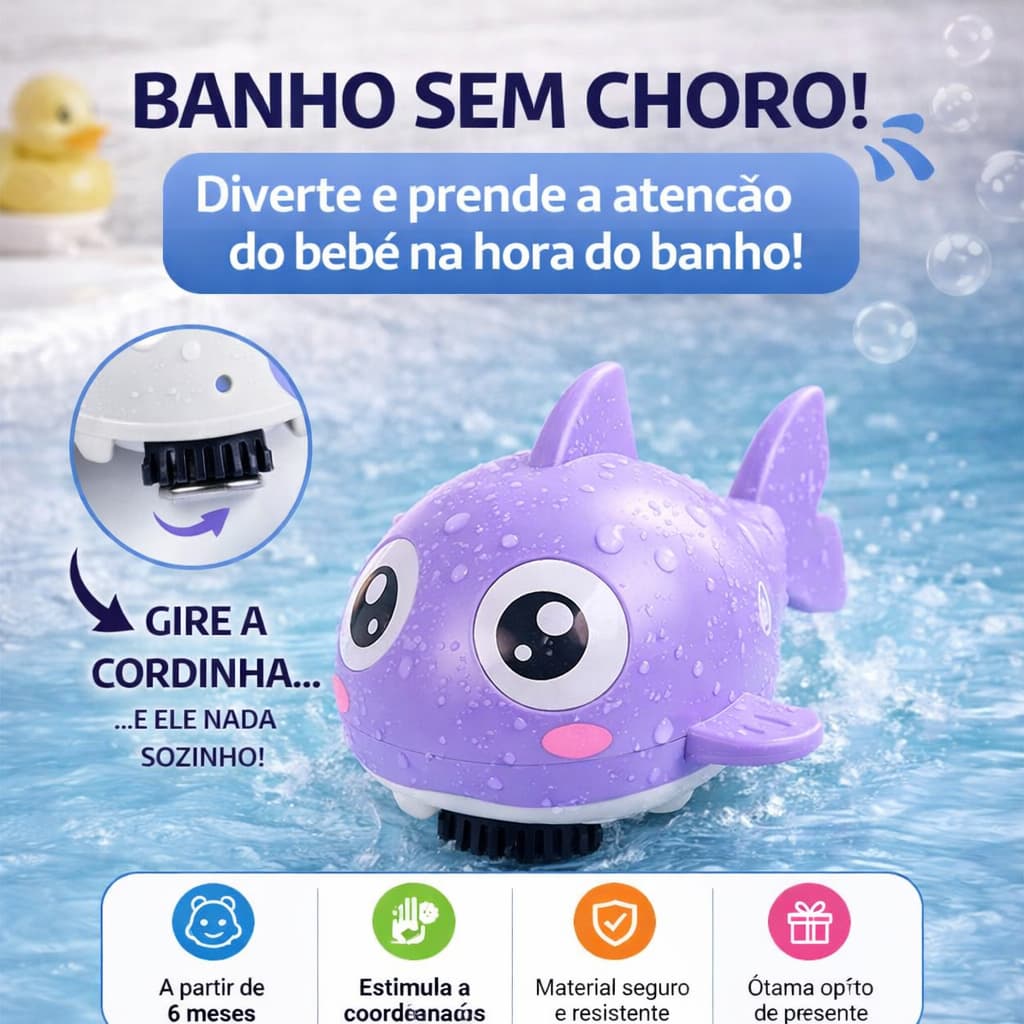 Brinquedo de Banho que Nada Sozinho | Diverte e Distrai Bebês | 6+ Meses