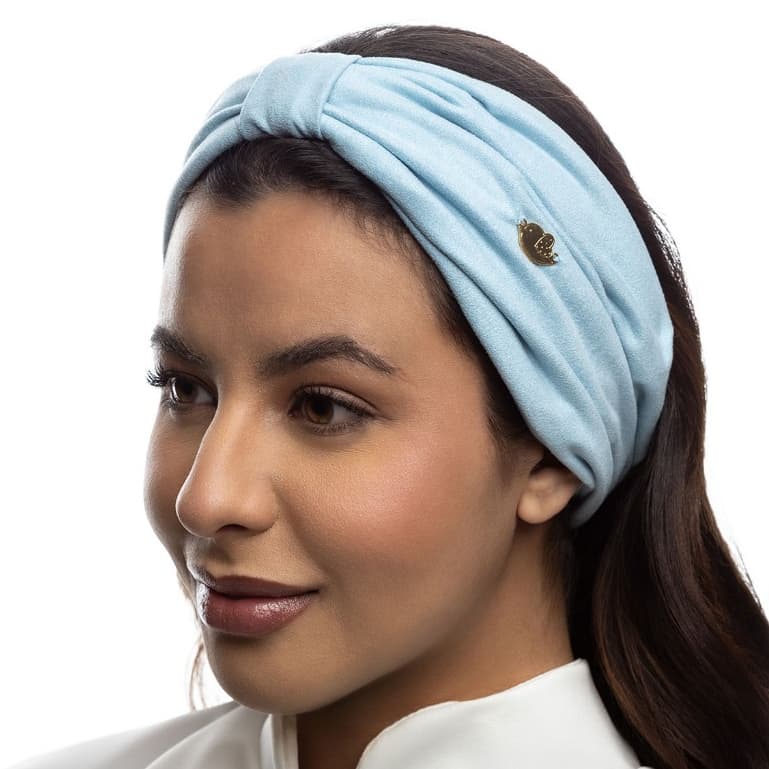 Kit 02 Faixa Turbante de Cabelo Malha Suede 2 em 1 | Tiffany e Azul Bebê