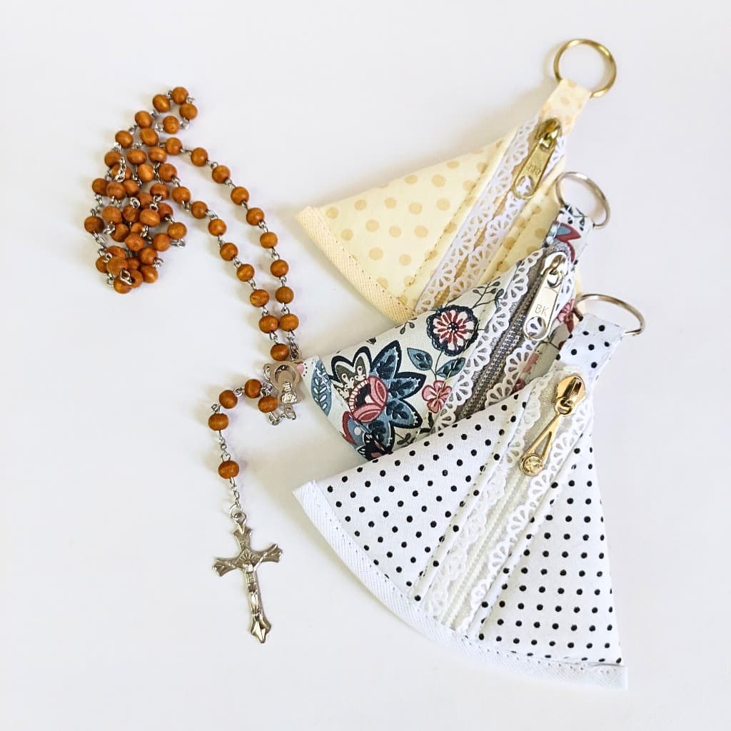 Porta Terço Católico com Zíper | Lembrancinha Religiosa Nossa Senhora