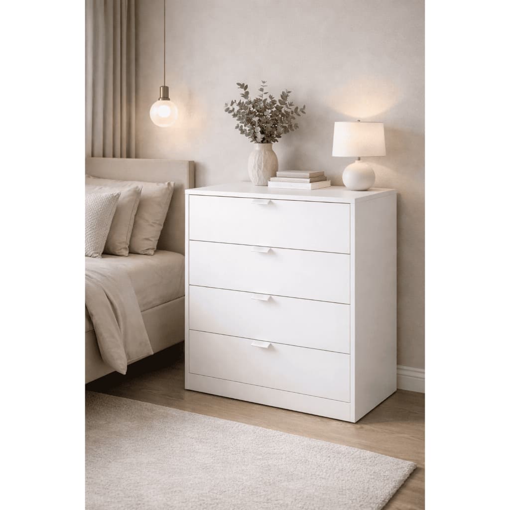 Cômoda Gaveteiro Quarto 4 Gavetas Branca