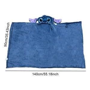 Manta cobertor com capuz personagem stitchi bem macia e quentinha