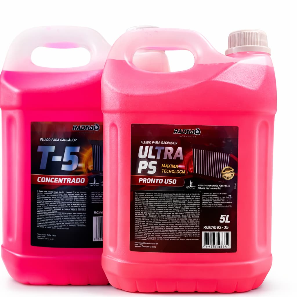 Aditivo Fluido Radiador Rosa T5 Radnaq  Concentrado e ou Ultra PS Pronto Para Uso Galão 5 Litros